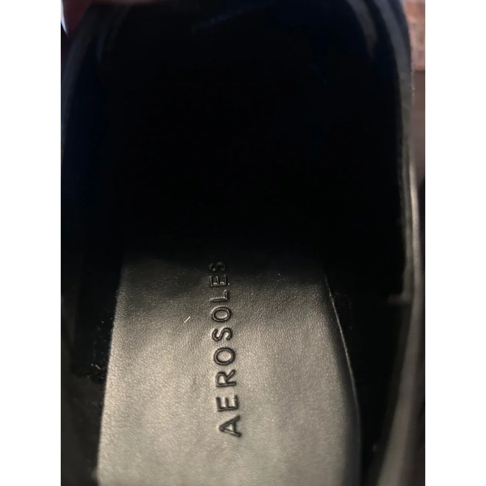 Aerosoles Francesina Platform Oxford black leather Shoes Women's Size 6.5M